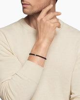 Spiritual Beads Evil Eye Bracelet in Sterling Silver with Black Onyx and Sapphire, 4mm